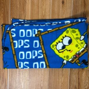 Fleece Throw Blanket RARE  54" x 45" Sponge Bob Oops  MUST Nickelodeon